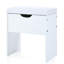 Meuble-lavabo blanc 41,4 po avec éclairage réglable, 5 tiroirs, 4 armoires, station de charge, tabouret rembourré et extérieur rétro - configuration idéale pour une chambre à coucher