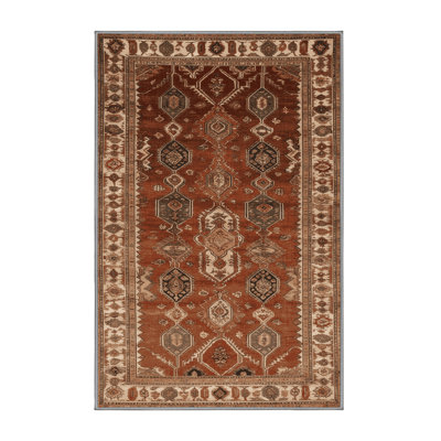 Machine Washable Persian Brown Area Rug