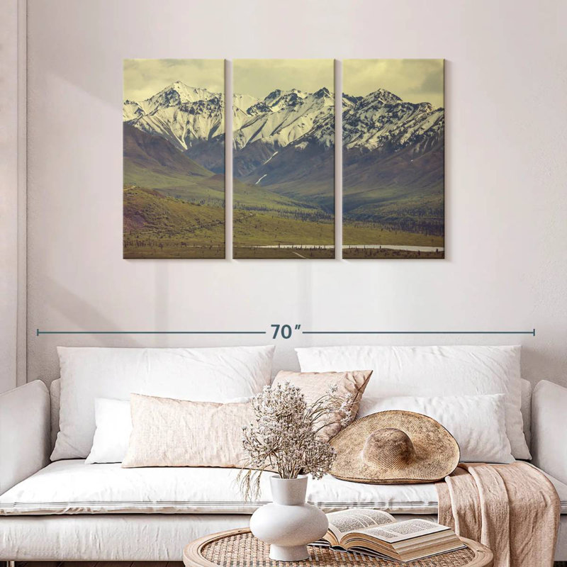 Alvord Alaska's Snowy Mountains, 28" H x 45" W