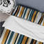 Ensemble de housse de couette élégant à rayures dorées et blanches-126721480
