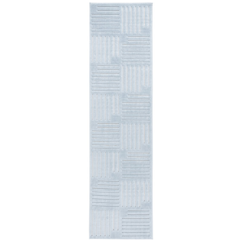 Tapis bleu Selena 678, Tapis de couloir 2 pi 2 po x 8 pi