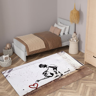 Delicate Floral Theme With Pile Soft Printed Rug Offering an Enchanting Touch to Your Living Space