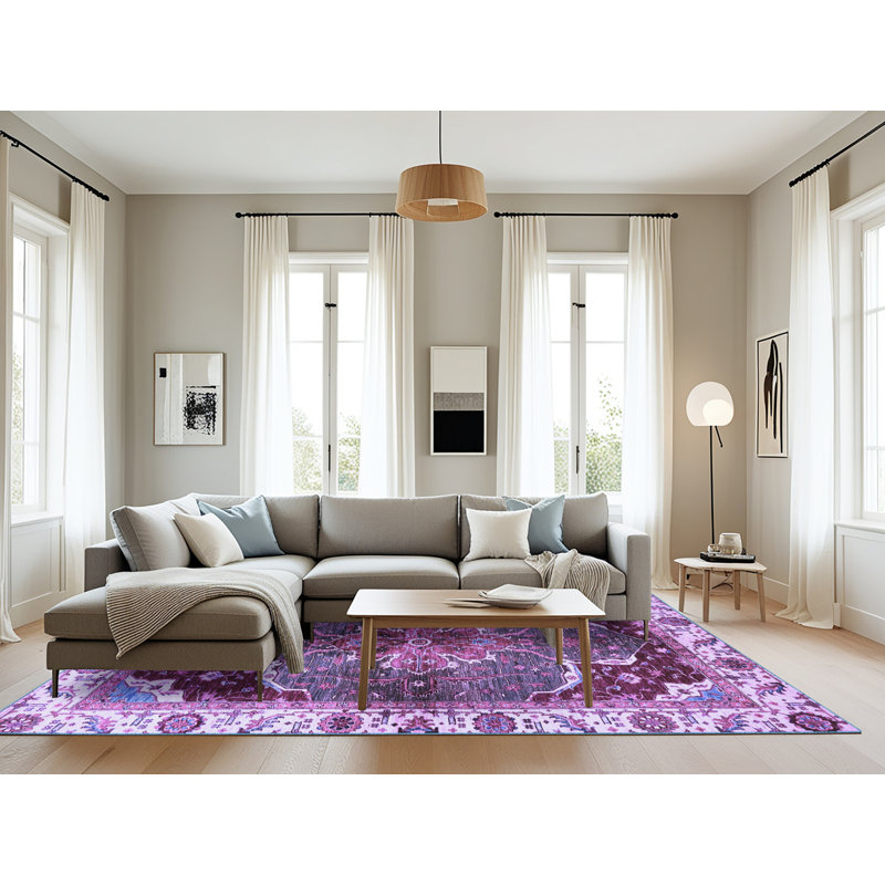 Tapis bleu / mauve, Rectangle 8 pi x 12 pi