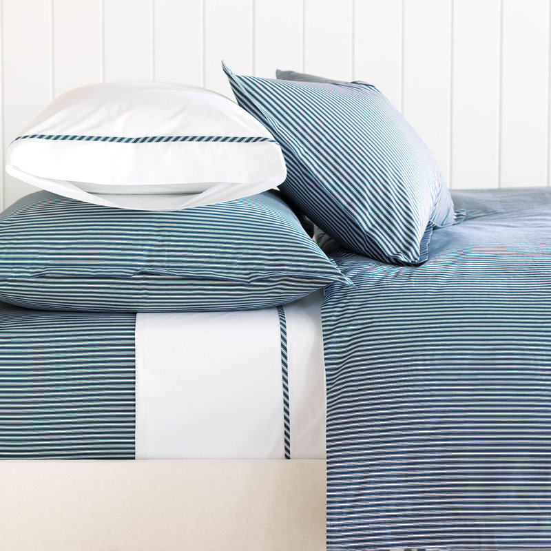 Hampton Egyptian Cotton Percale Flat Sheet, Ink, Twin Flat Sheet
