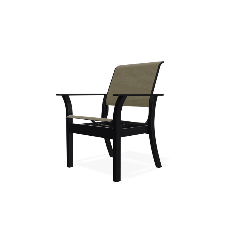 Chaise de café empilable en polymère de qualité marine Leeward Sling, Pierre Elevation, Noir