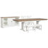 Extendable Trestle Dining Table With 2 Side Chairs Bench And Credenza