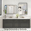 Miroir de salle de bain rectangulaire arrondi de 1,18 po avec cadre en alliage d'aluminium et verre trempé de qualité supérieure Lunara-96278792-96373844