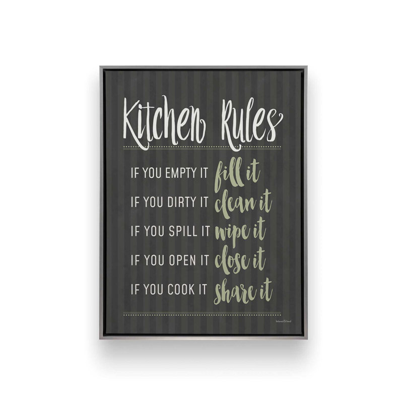 «Kitchen Rules» par Art texturé, L 12 po x H 16 po, Silver, Toile avec cadre