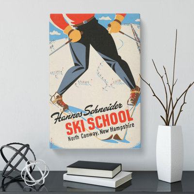 Vintage Skiiing Advertisement Vol.8 - Wrapped Canvas