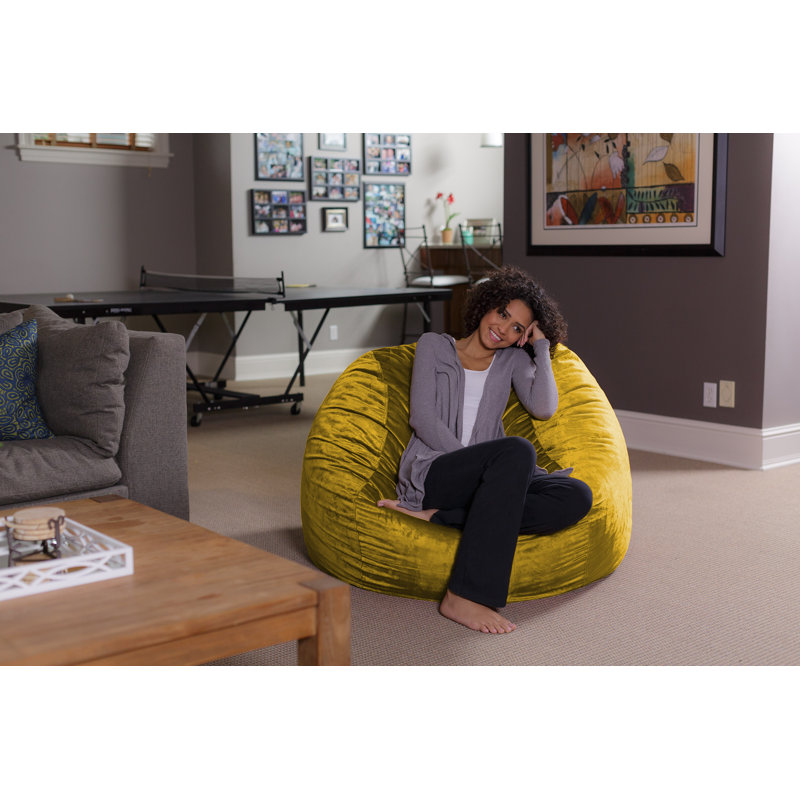  Bean Bag Chair - 4 Ft Shredded Foam Filled Round Pouf Chair - Plush, Ultra Soft Memory Foam Filled Bean Bag Chair with Microsuede Cover - Stuffed Foam Filled Furniture and Accessories for Dorm Room in Multiple Colors