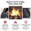 Anneau d'extérieur pour foyer d'extérieur de 36 pouces Sunjoy de Sunjoy, revêtement en acier robuste de 0,8 mm d'épaisseur avec découpes décoratives, modulaire portable, thermolaqué à haute température pour feu de camp de camping, noir