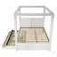 Lit plateforme à baldaquin avec lit gigogne et trois tiroirs de rangement Upholstery-129758979