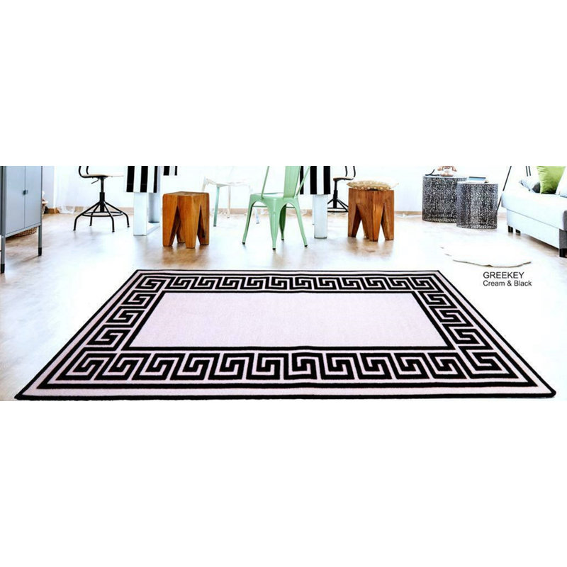 Anais Kitchen Mat, Cream/Black, Rectangle 50 x 80cm