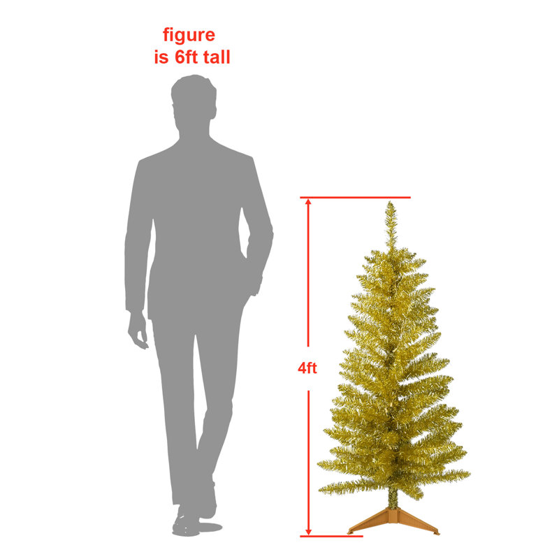 Arbre de Noël doré de 4 pi avec 50 lumières et 122 pointes pour dortoir