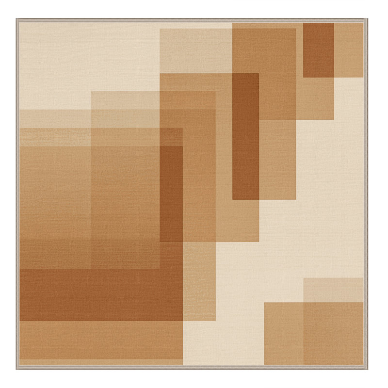 Machine Washable Pantelis Sleek & Chic Modern Ombre Rug in Brown – Beige Binding, 7' Square