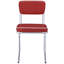 De 2 chaises rembourrées rouges - Structure de chaise à dossier ouvert décoré, siège rembourré de mousse, salle à manger (deux) décorée en métal
