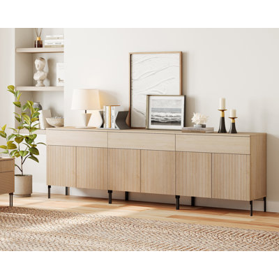 Armoire d'appoint l 94,5 po à 6 portes et 3 tiroirs
