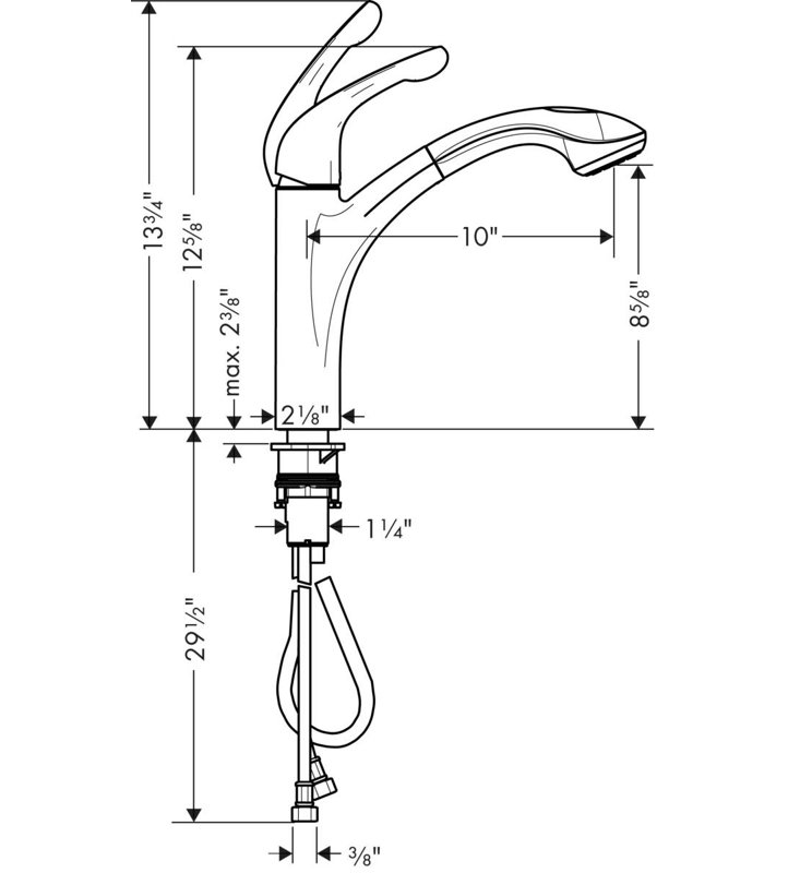 Allegro E Single Handle Kitchen Faucet, Steel Optik, 1.5 GPM