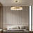 Modern 31" Led Strip Kitchen Island Alabaster Round Gold Chandelier Ceiling Light Copper Light Fixture-1042248507-1042248454