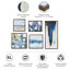 5 toiles murales abstraites en bleu, gris, jaune et bronze