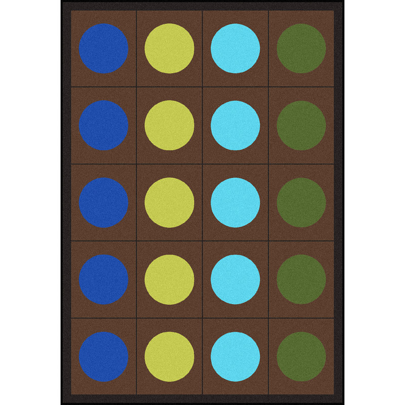 Lots of Dots Tufted Brown Area Rug, Rectangle 5'4" x 7'8"