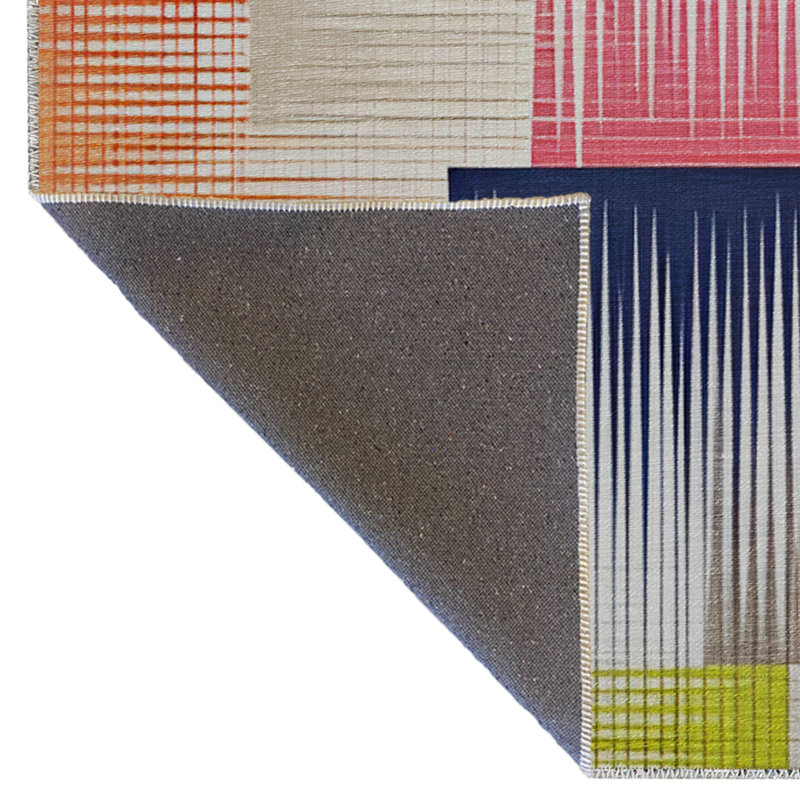 Multi-Colored Mixed Brush Stroke Patterned Modern Decorative Rug, Rectangle 3'3" x 6'6"