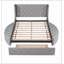 Lit plateforme tapissier en velours avec tiroir et 2 tabourets de rangement latéraux-399721143-399721145