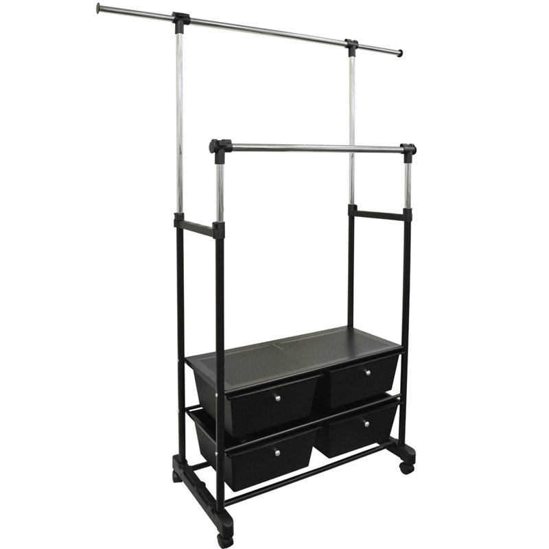 Adjustable Rolling Clothing Rack