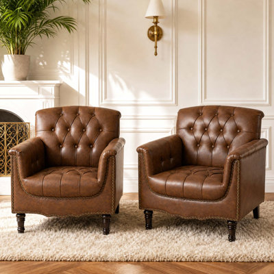 Enoks Tufted Leather Armchair