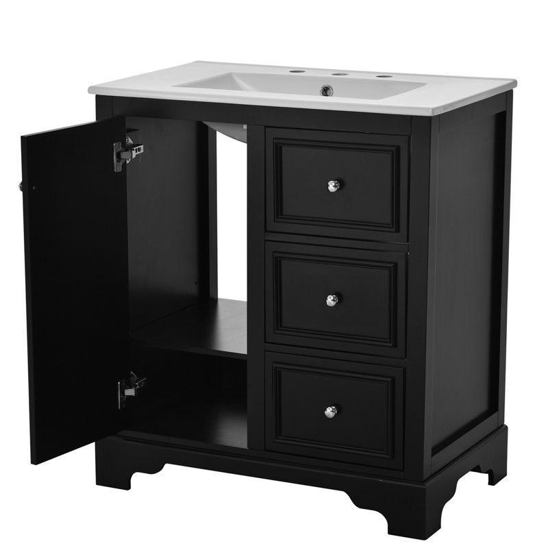 Armoire de salle de bain Thurmann, Noir