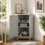 Armoire de rangement de coin Ambrelth avec tablette réglable et butoir de porte magnétique-130841213