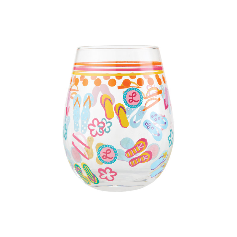 Verre à vin sans pied peint à la main Lolita
