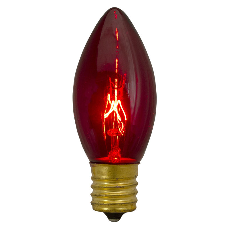 Pack Of 4 Red C9 Transparent Christmas Replacement Bulbs