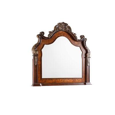54.4"W Traditional Mirror, Dark Cherry/Oak