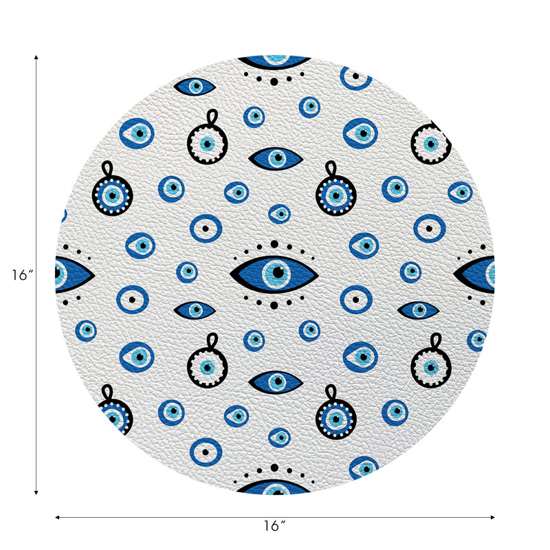 Eye On You Vegan Leather Round Pebble Placemat