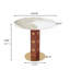 Table de salle à manger moderne, table en pierre frittée de 33,5 po avec pieds en bois et base dorée, table de cuisine pour 2 personnes pour petit espace, capacité de poids de 150 lb (seulement la table de Négociation)-1291678518-1291678513