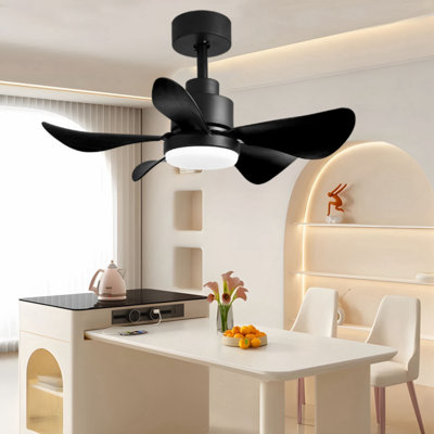 Ceiling Fans With Lights And Remote/APP Control, Low Profile Ceiling Fans with 5 Reversible Blades 3 Colours Dimmable 6 Speeds
