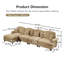 Canapé modulaire en L en chenille classique avec jupe à volants amovible, canapé modulaire à assise profonde et repose-pieds