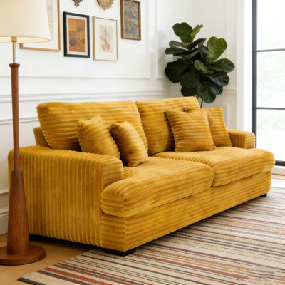 88.58" corduroy 3-seater sofa