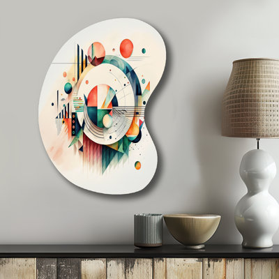 Clarena - Geometric Unique Shape Metal Wall Art, Orange Asymmetrical Metal Art Print