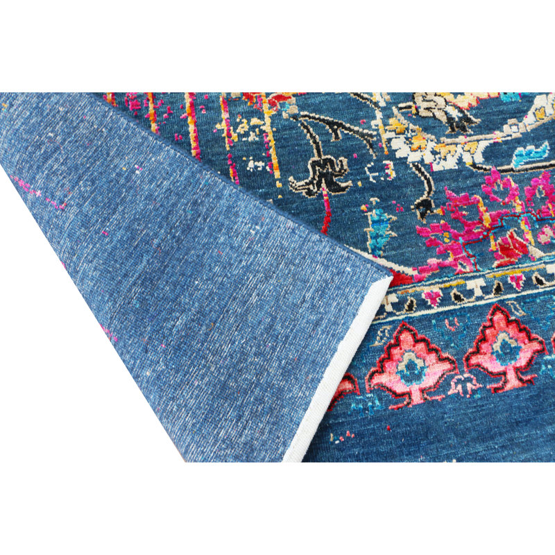 Handmade Silk and Wool Area Rug, Rectangle 9' x 12'