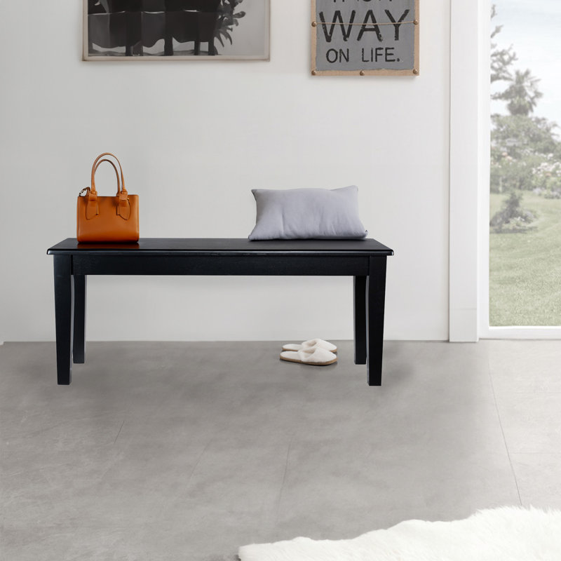 Banc en bois Weldy, Noir