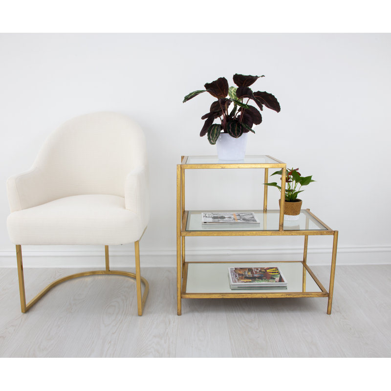 Hanna End Table, Antiqued Gold Leaf