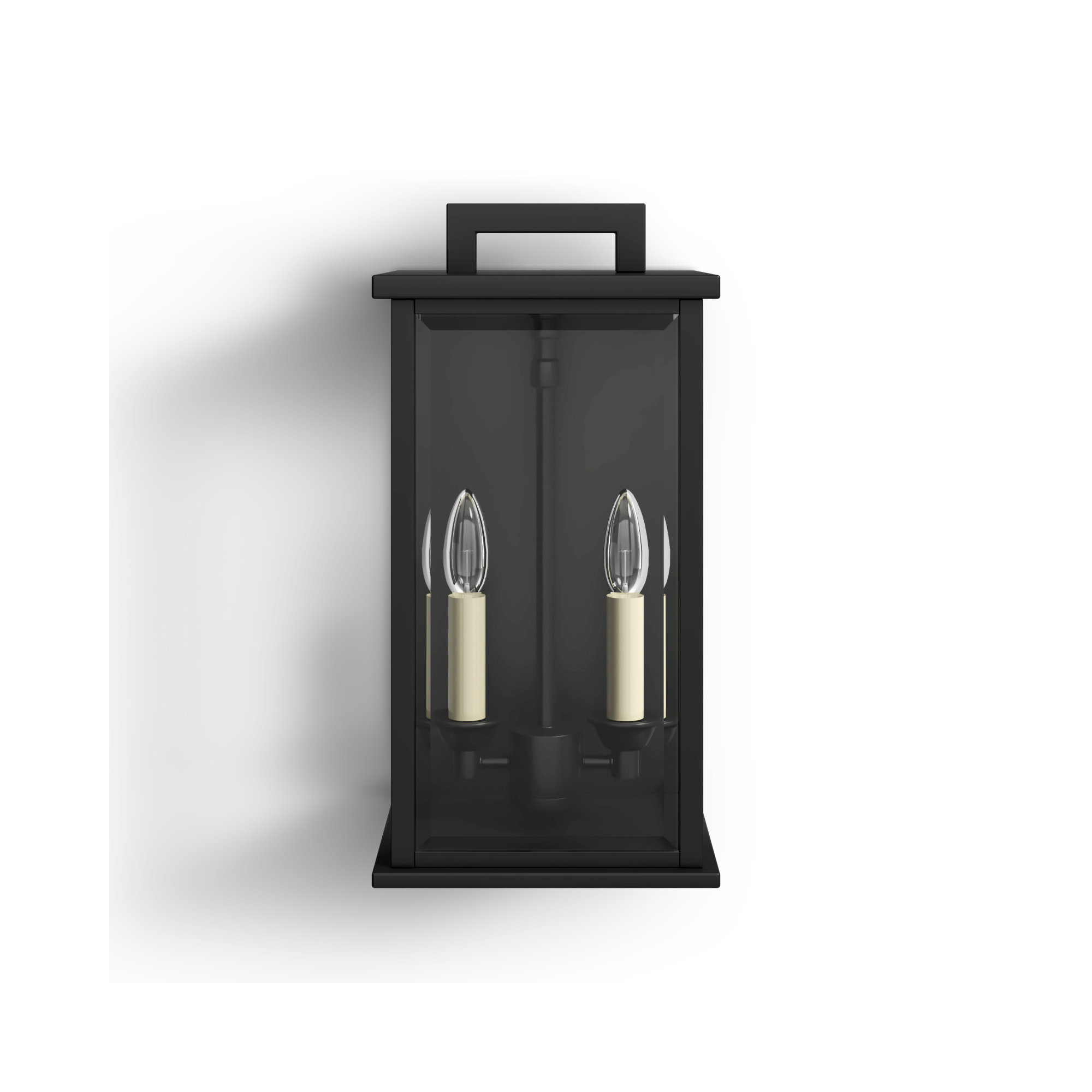2 Light Outdoor Aluminum Wall Light, 14.25" H x 7.75" W x 7.75" D