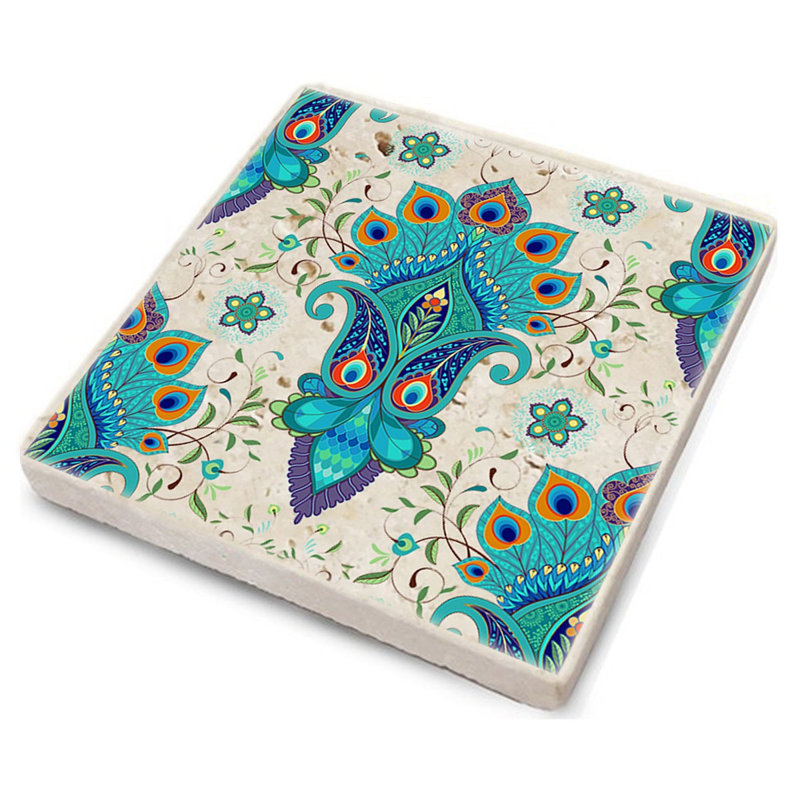 Ensemble de tapis en verre de qualité supérieure (4 pièces) de qualité supérieure, 3,9 x 3,9 x 0,4 pouces | 100% pierre naturelle pour la durabilité et l'élégance | Parfait pour protéger les surfaces, idéal pour la maison et le bureau, élégant et fonctionnel