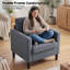 Fauteuil d'appoint rembourré avec siège rembourré épais, gris foncé