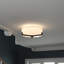 17.63" Wide 2-Light Semi Flush Mount With Fabric Shade In Blackened Bronze/Brushed Brass-1598767929