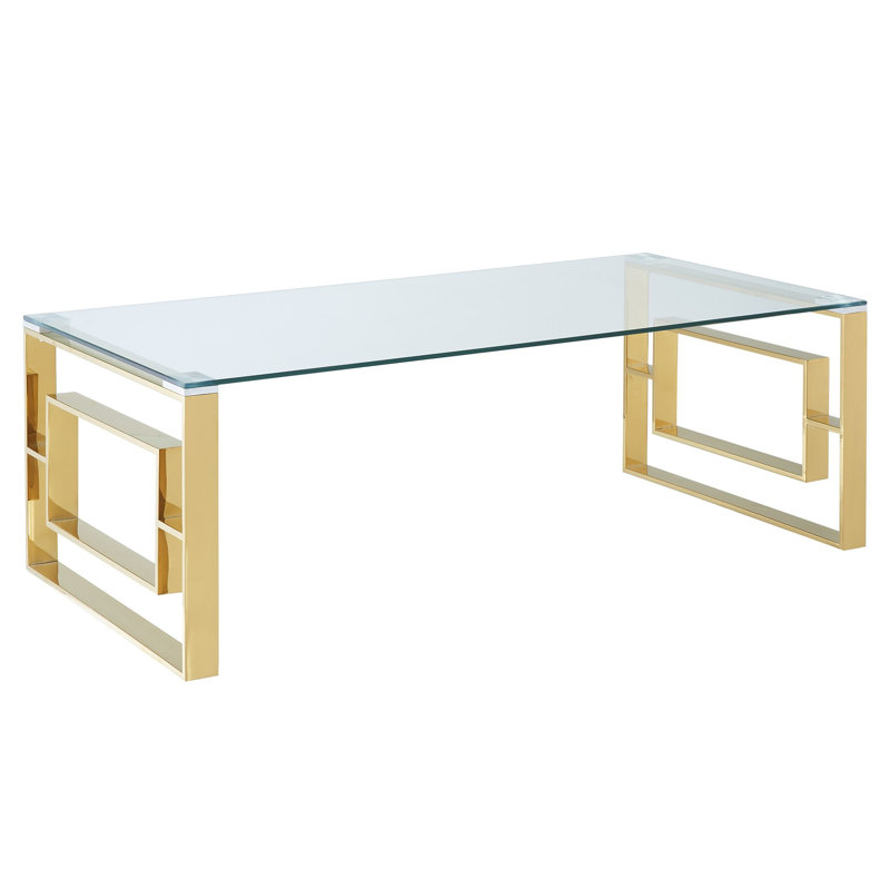 Table basse Andrew en or, Doré