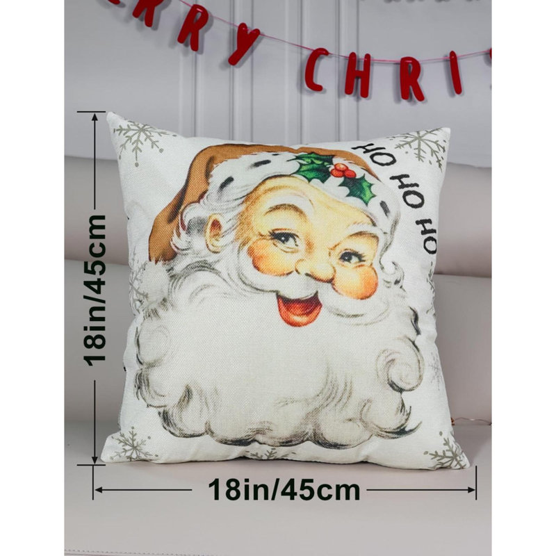 Ensemble de 4 décorations de Noël à motif recto-verso de 18 po x 18 po avec 8 motifs de décorations de Noël, housses de coussin parfaites pour Noël et la maison