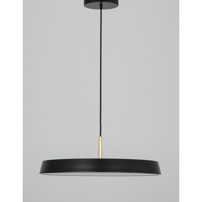 1 - Light LED Single Pendant, Black